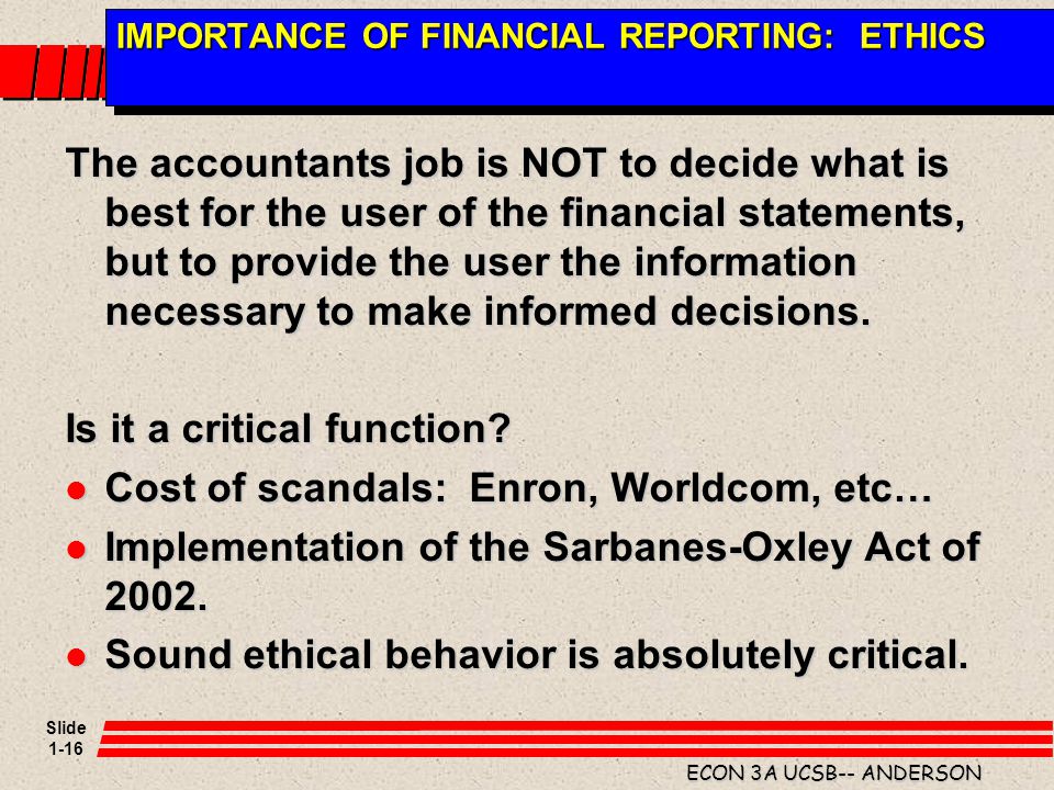 Financial reporting regulations, ethics and accounting